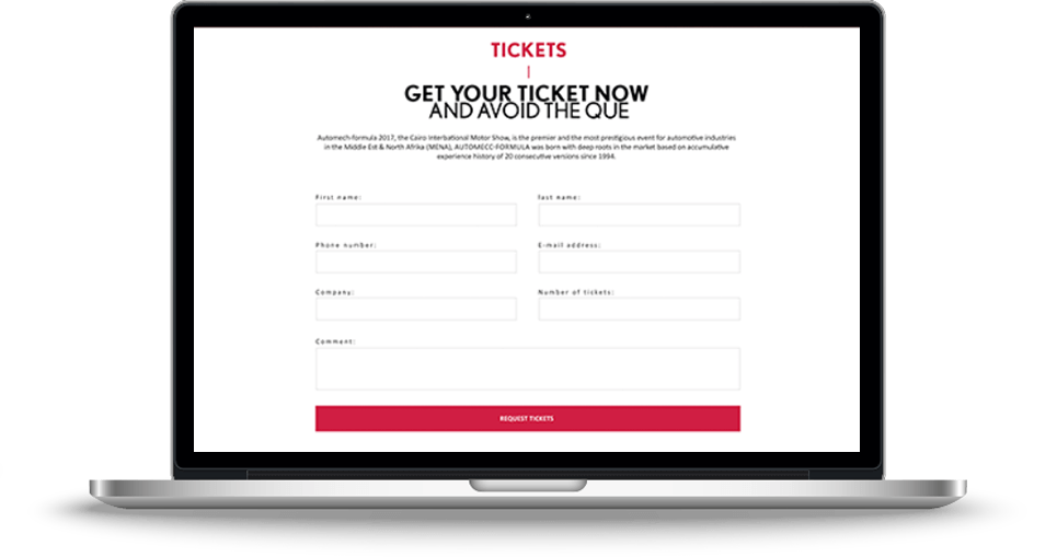 Automech Web Design, Social Media Tickets Page Screenshot